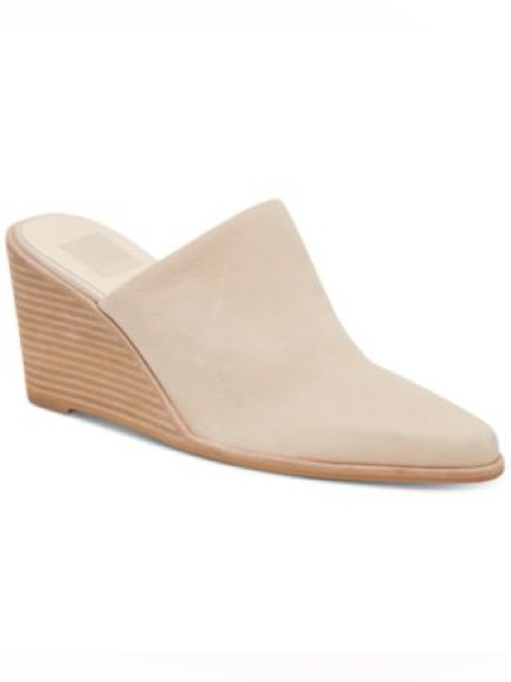 Dolce Vita Beema Pointed-Toe Slip-On Wedge Mules size 7 cream leather